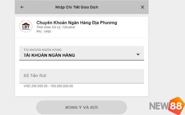 Hướng dẫn rút tiền NEW88